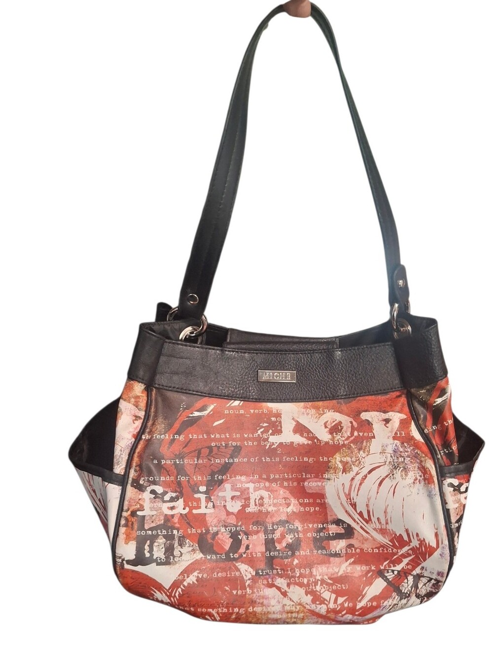 MICHE Prima "Hope"  Red White Typography Graphic Bag